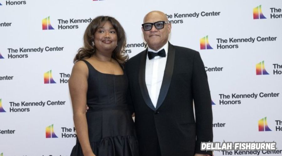 Delilah Fishburne with her father Laurence Fishburne at a public event