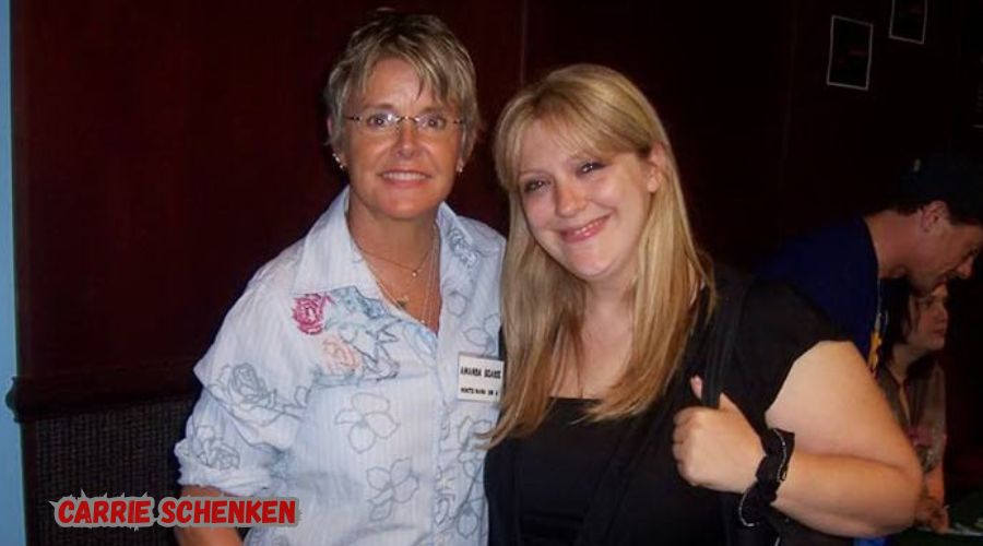 Carrie Schenken working on a film set.